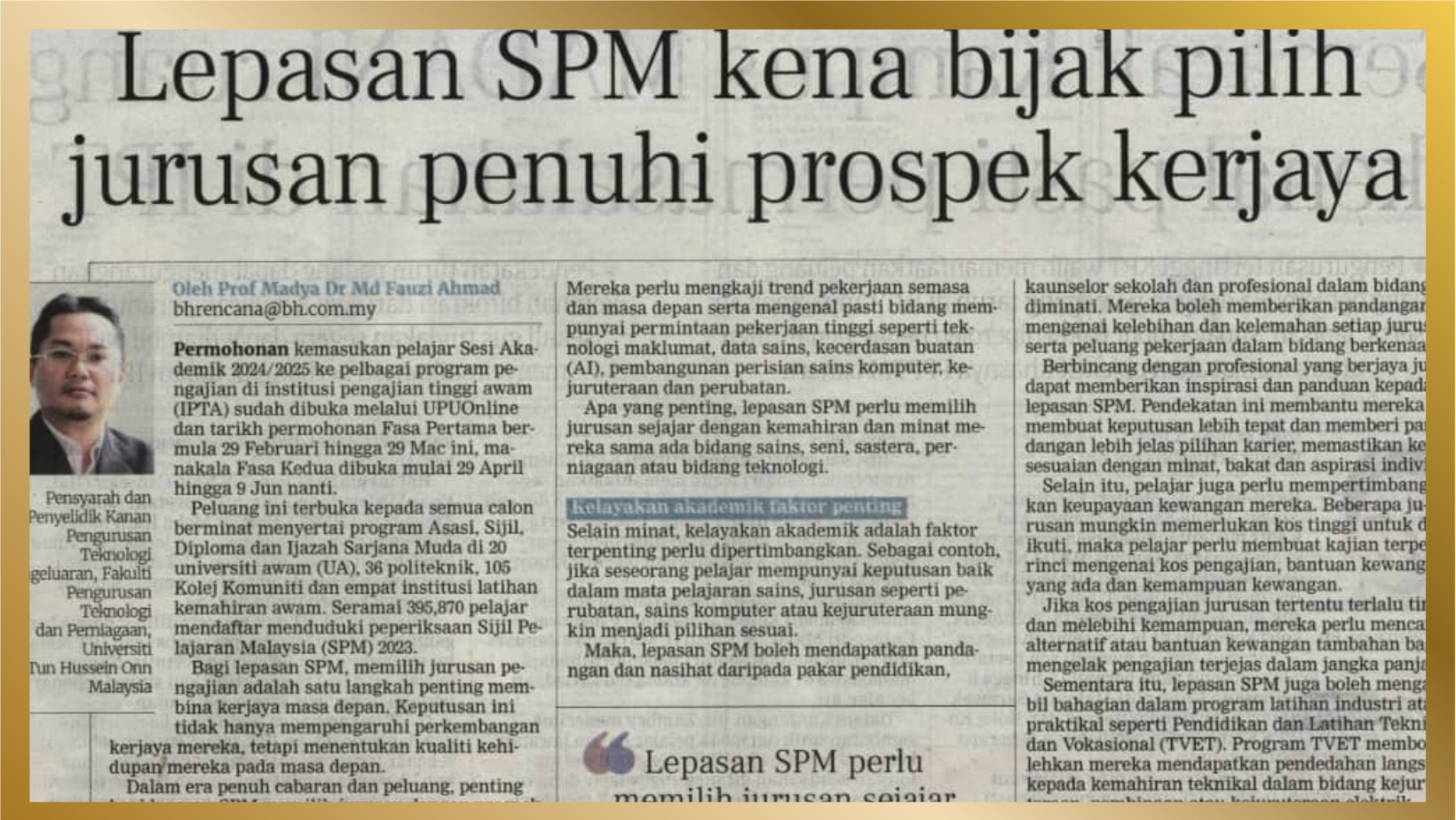 Bijak Pilih Kursus Selepas SPM: Jangan Sampai Tersalah Langkah!