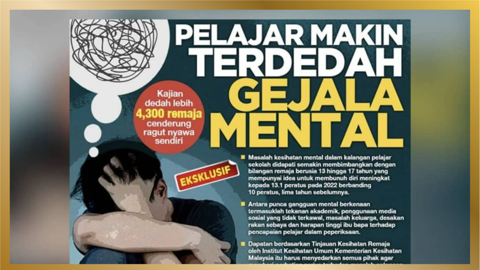 Pelajar Makin Terdedah Gejala Mental – Apa Puncanya & Bagaimana Kita Boleh Bertindak?